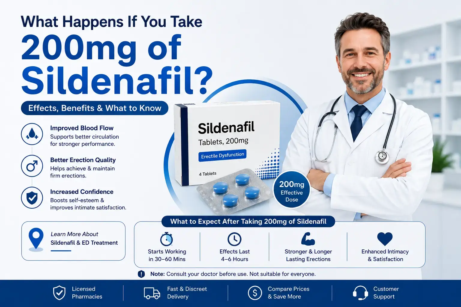 what will happen if i take 200 mg of sildenafil